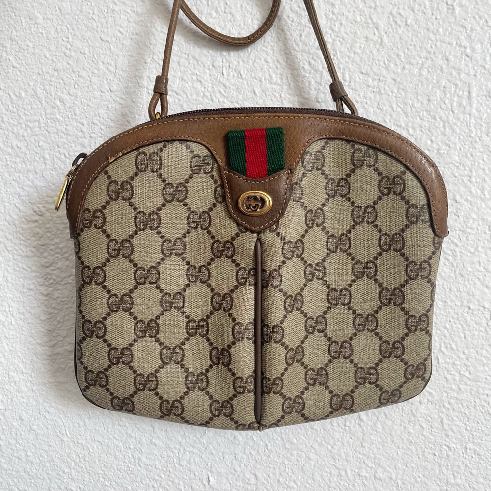 Gucci Vintage Sherry Line GG Web Shoulder Bag